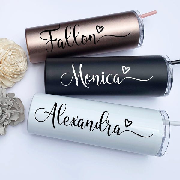 Personalized Bridesmaid Tumbler: Stainless Steel Water Bottle
