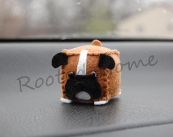 Cube Critter: Perro Boxer - Animal de peluche en forma de cubo con un pequeño bolsillo en el vientre