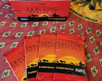 Serie El Rey León n.º 2, paquete de 4 cartas coleccionables nuevas, sin abrir, en caja sellada