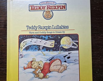 Libro de tapa dura vintage de canciones de cuna de Teddy Ruxpin
