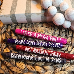 Work humor Inkjoy Glitter Resin Pens