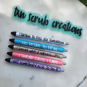 Snarky Glitter Inkjoy Pen: Work Humor, Refillable Gel Pen