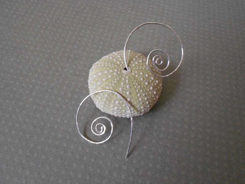 Sterling silver large swirling hoop earrings image 3