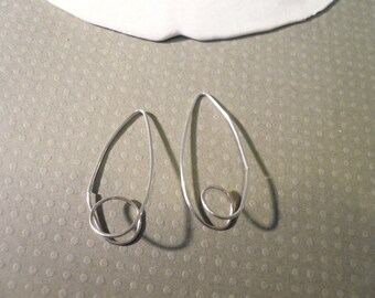 Large Sterling Silver Swirling Hoops