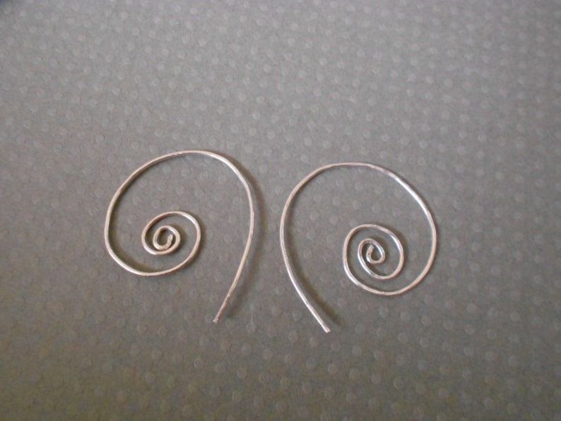 Sterling silver large swirling hoop earrings image 2