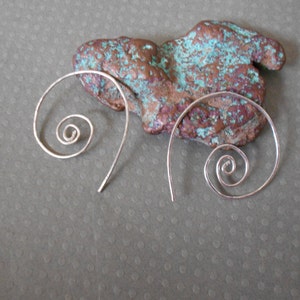 Sterling silver large swirling hoop earrings image 1