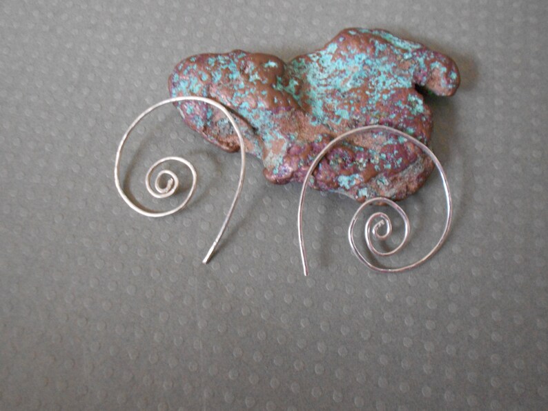 Sterling silver large swirling hoop earrings image 1