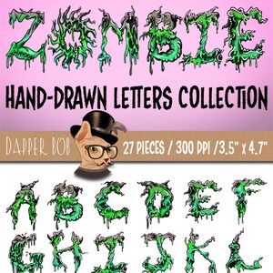 Download Watercolor Monster Alphabet Characters Clip Art Collection Etsy