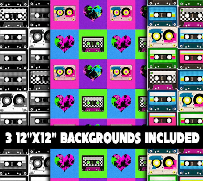 80's Cassette Tapes Clip Art Collection 300dpi PNG Retro - Etsy