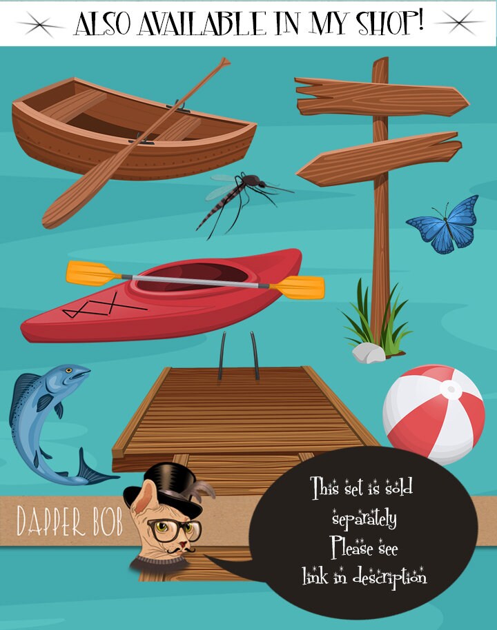 Camping Adventures Clip Art Collection Camp Trailer and Tent Etsy