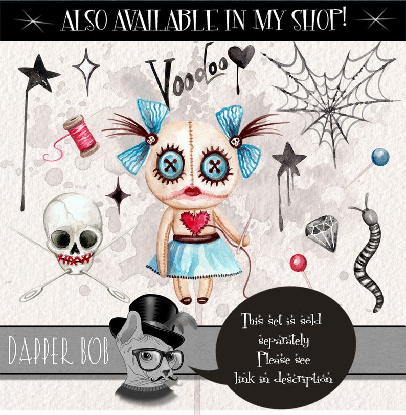 Download Watercolor Voodoo Twins Halloween Magic Clip Art ...