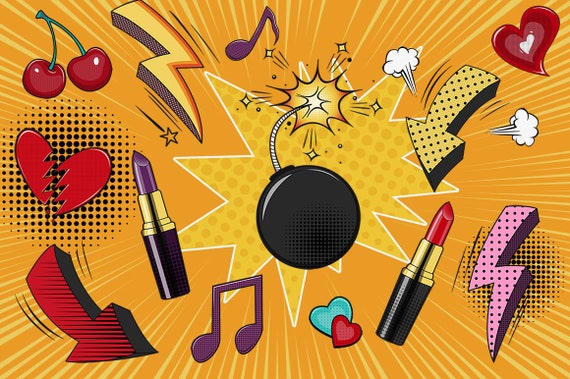 Download Retro Comic Style Pop Art Girls Clip Art Collection Etsy