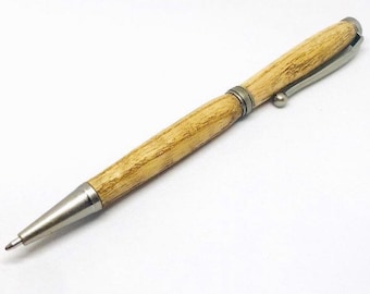 Turned wooden ballpoint pen, Sugar maple wood pen made in Quebec Custom pen