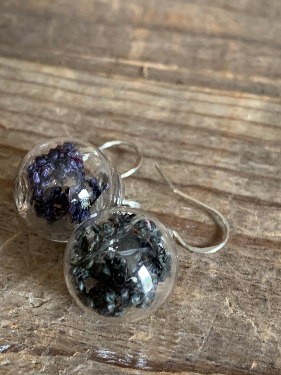 Boucles D'oreilles Pendantes Perles Millefiori Bleues Verre - Plaqué Or - Neuf Sans Emballage