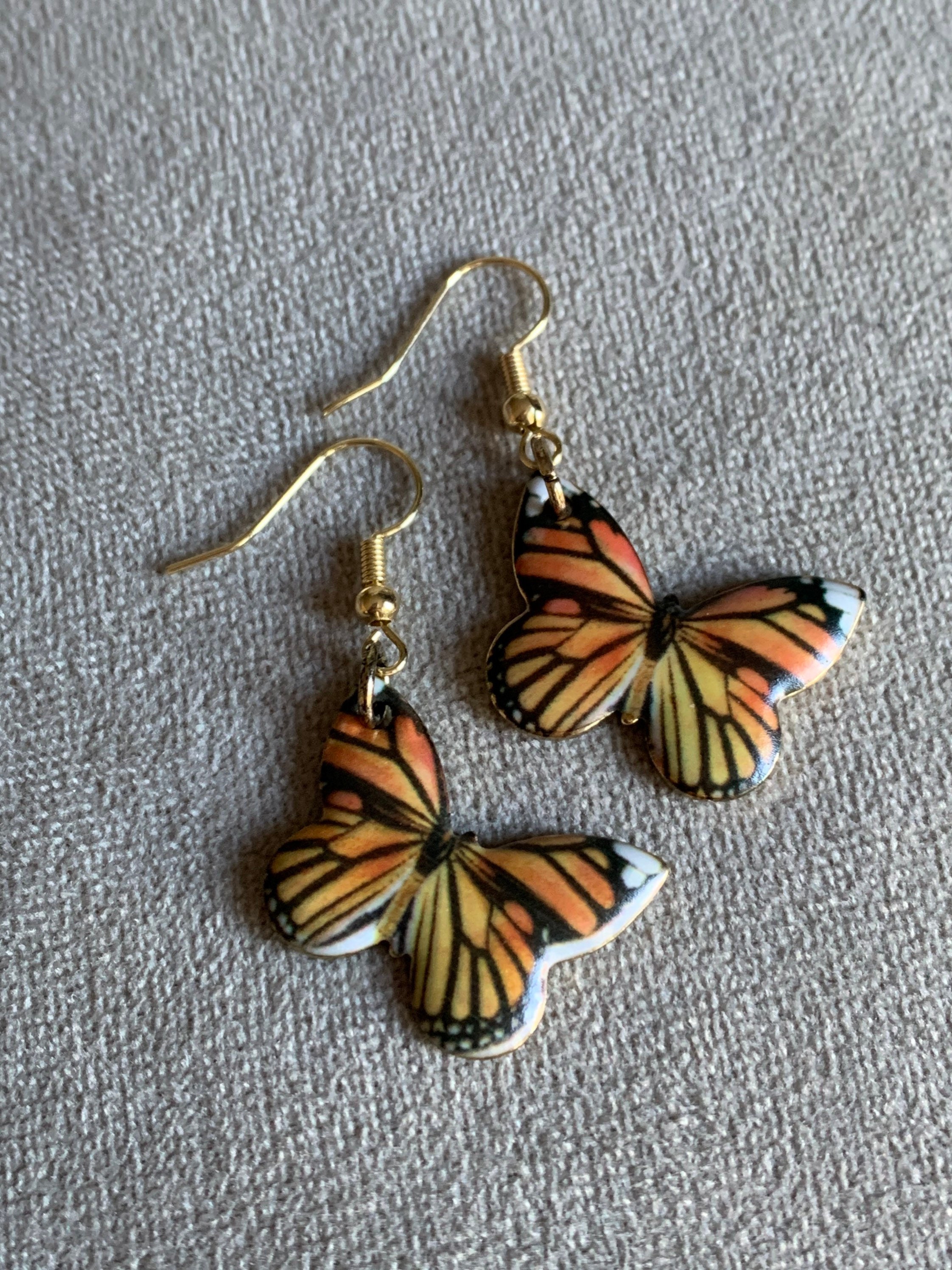 Monarch Butterfly Wing Earrings - Etsy