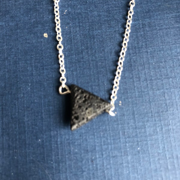 Lava stone triangle diffuser necklace