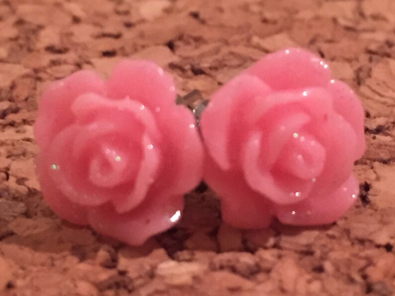 bridemaids gift gift for her Flower flower earrings earrings flowers earrings pink studs stud boho stud romantic pink earrings