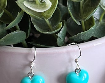 Turquoise heart earrings