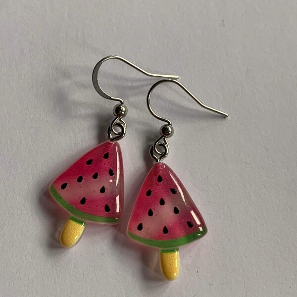 Watermelon slice earrings fruit jewelry
