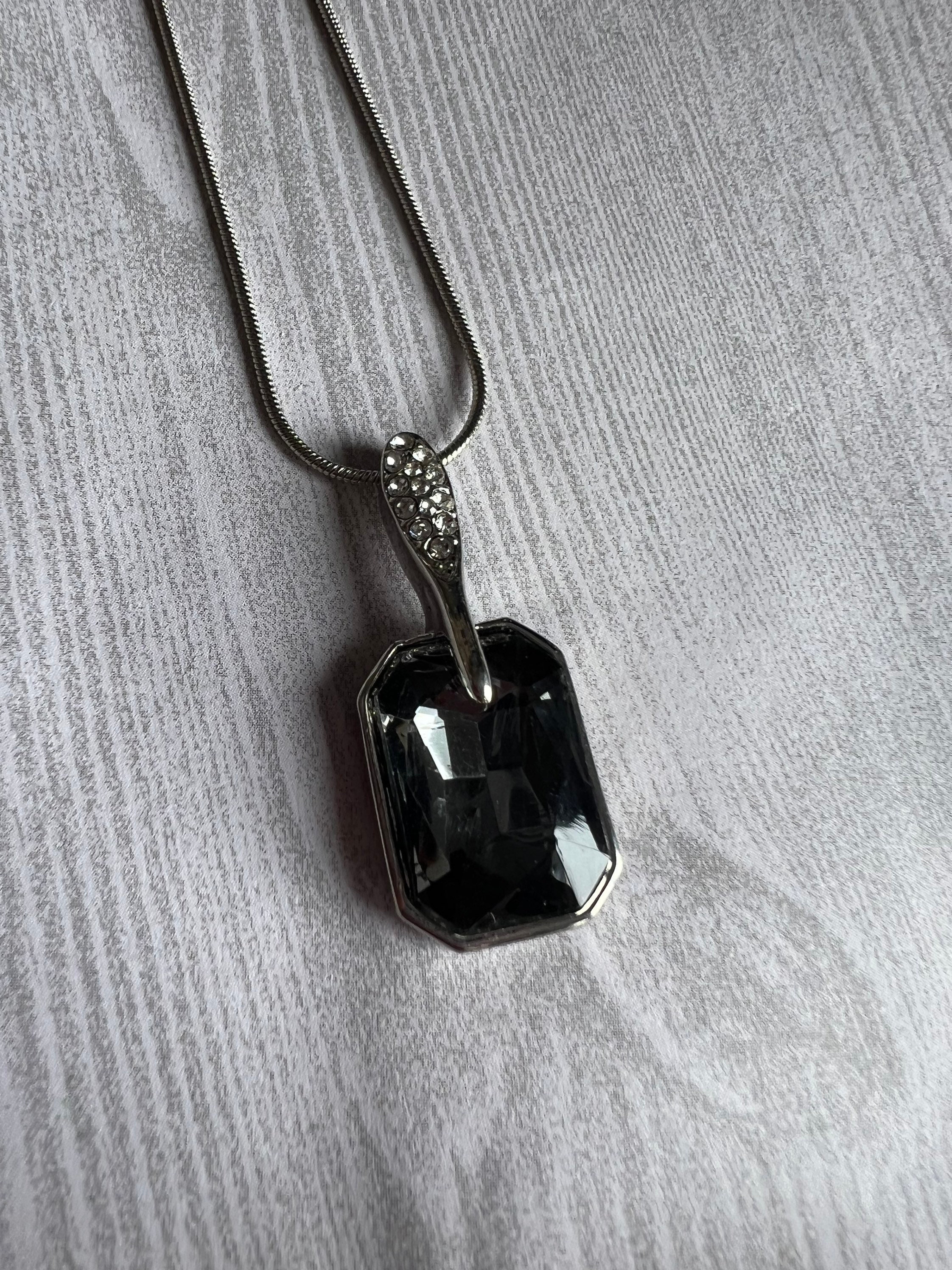 Grey Pendant Necklace - Etsy
