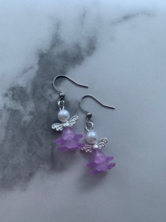 Earrings for purple dress deals