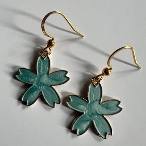 Blue flower earrings
