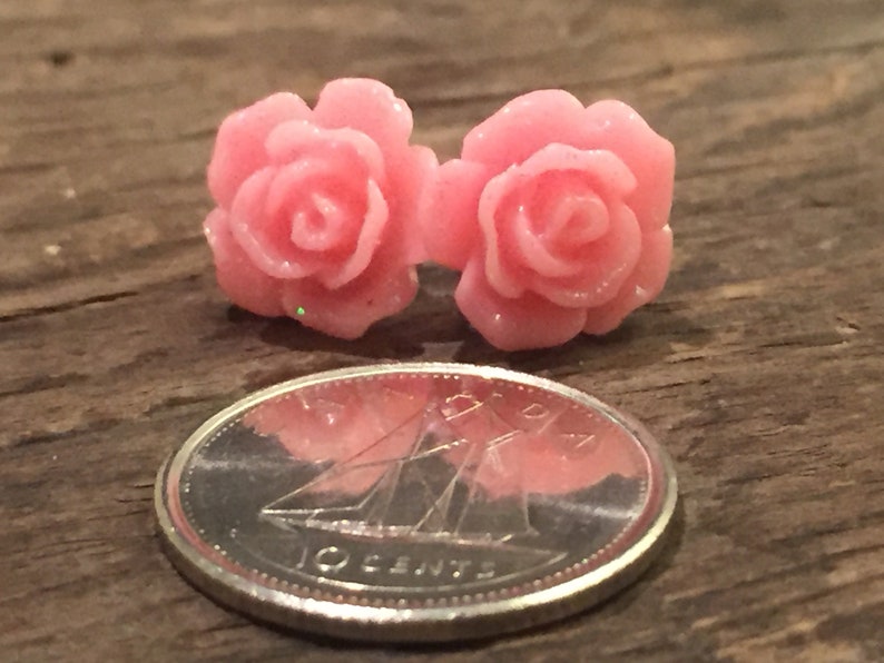 bridemaids gift gift for her Flower flower earrings earrings flowers earrings pink studs stud boho stud romantic pink earrings