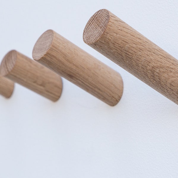 Wandhaken (3er-, 5er- oder Einzelset) von TOMAZIN | Kleiderhaken, Wandhaken aus Holz, minimalistische Wandaufbewahrung, Garderobe, Kleiderbügel, Kleiderständer