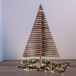 Wooden Christmas Tree / 3 feet - 90cm (multiple different sizes) / Natural White Oak wood / sustainable, ecological /