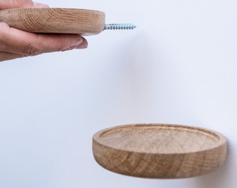 Wooden round shelf by TOMAZIN