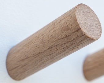 Clavija de pared de madera (individual y juego de 3 o 5) de TOMAZIN / perchero, ganchos de pared de madera, perchero, gancho de clavija de madera, perchero, percha de clavija