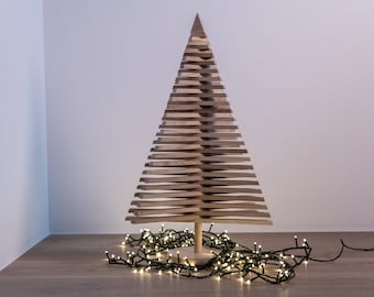 Árbol de Navidad de madera / 3 pies - 90cm (múltiples tamaños diferentes) / Madera de roble blanco natural / sostenible, ecológico /