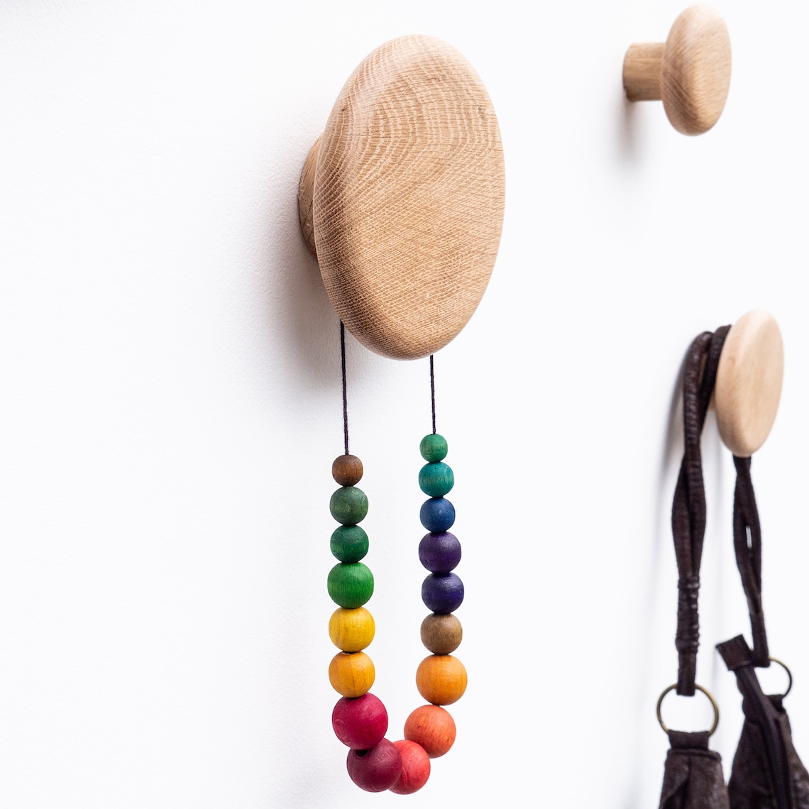 Round Wooden Coat Hook by TOMAZIN Modern Coat Hanger Round - Etsy