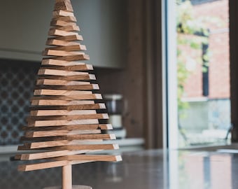 Wooden Christmas Tree / 2 feet-  60cm (multiple different sizes) / Natural White Oak wood / sustainable, ecological /