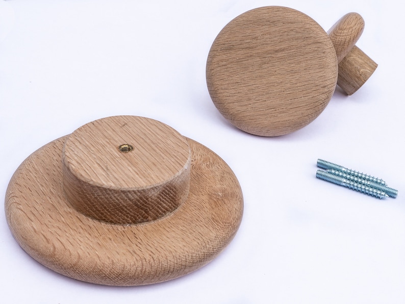 Round Wooden Coat Hook by TOMAZIN Modern Coat Hanger Round Etsy