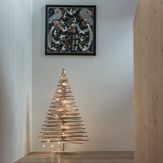 Cadeaux NOEL en bois naturel - 4 pièces - Objets en bois Noël