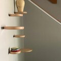 Wooden floating shelf by TOMAZIN | circle wood shelf, wall art decor, wooden wall shelf, showcase shelf, small floating shelf, display case