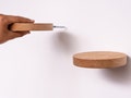 Minimalist Round Oak Floating Shelf | Small Wall Decor