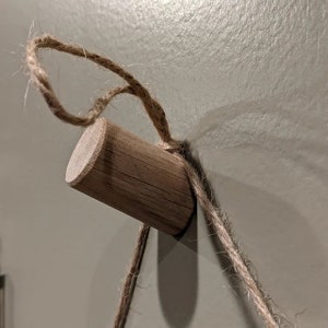 Wall Peg Single & Set of 3 or 5 by TOMAZIN coat hook, wooden wall hooks, coat rack, wooden peg hook, clothes rack, dowel hanger image 6