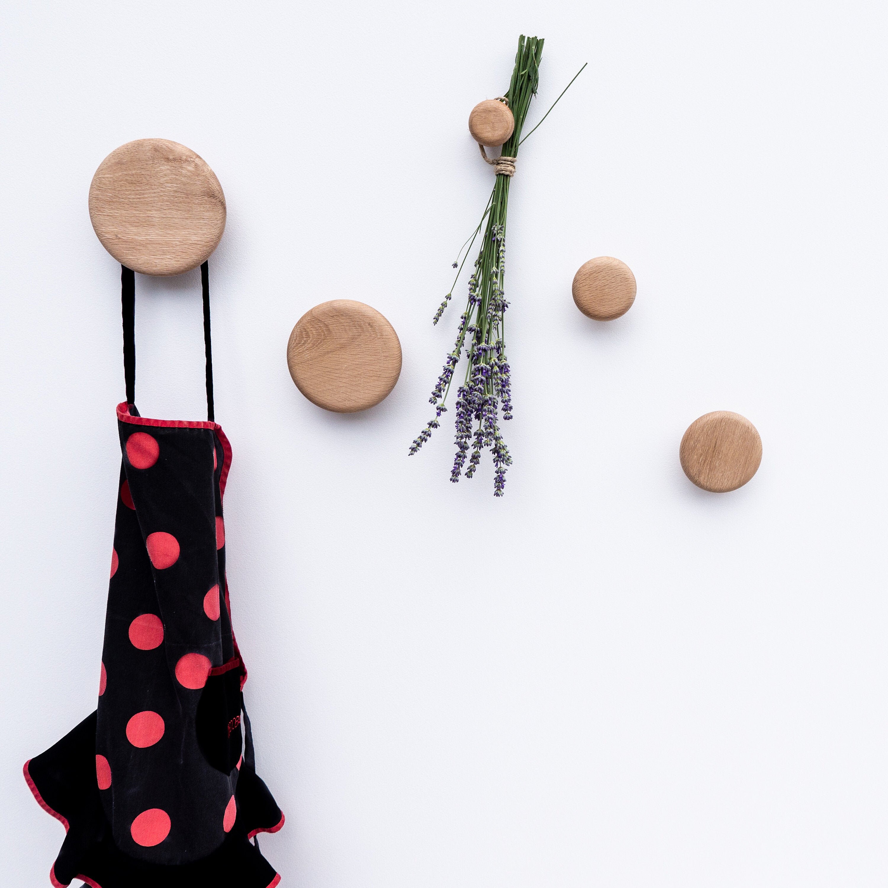 Crochet Rond en Bois Par Tomazin | Cintre Moderne, Crochet Mural Bois, Décoratif - Pour Vêtements, S