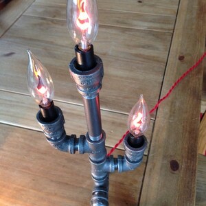 Vintage Industrial Candelabra Lamp Flicker Bulbs Goth Steampunk Lighting