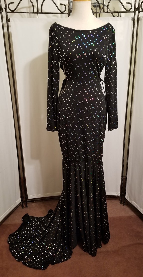 black and silver mermaid dress
