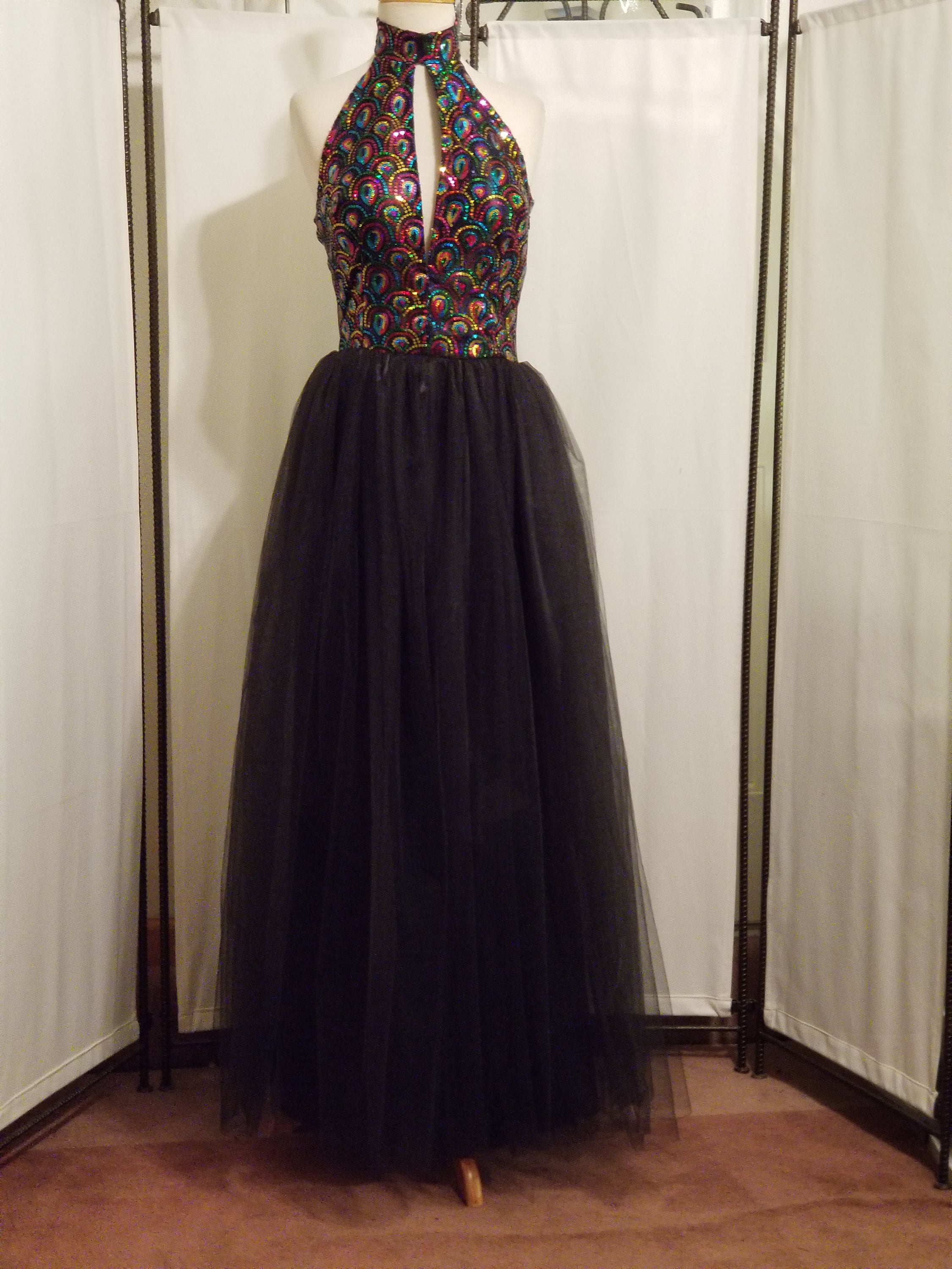 Black Peacock Prom Dress