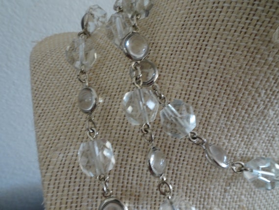 Vintage 49.5" Flapper Length Faceted Crystal and … - image 8