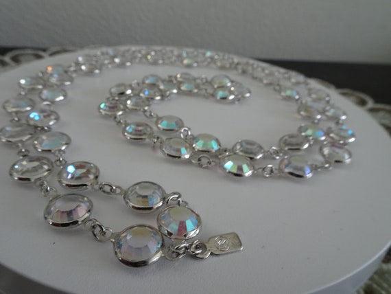 Vintage Aurora Borealis Swarovski Crystal bezel N… - image 1