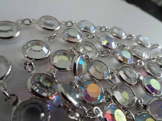 Vintage Aurora Borealis Swarovski Crystal bezel N… - image 4