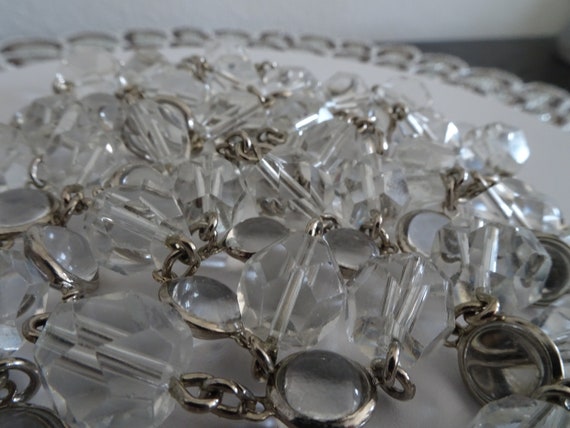 Vintage 49.5" Flapper Length Faceted Crystal and … - image 6