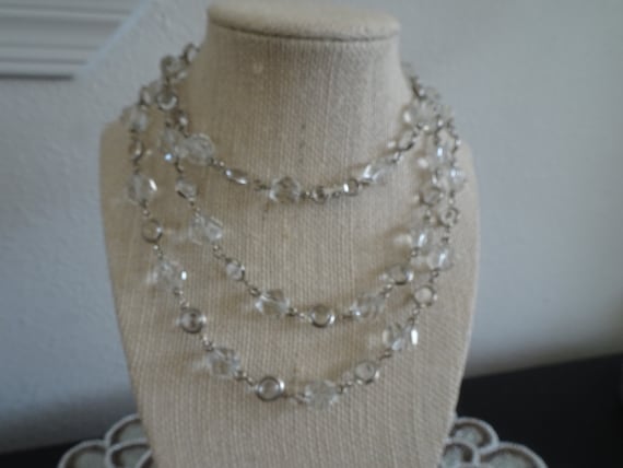 Vintage 49.5" Flapper Length Faceted Crystal and … - image 9