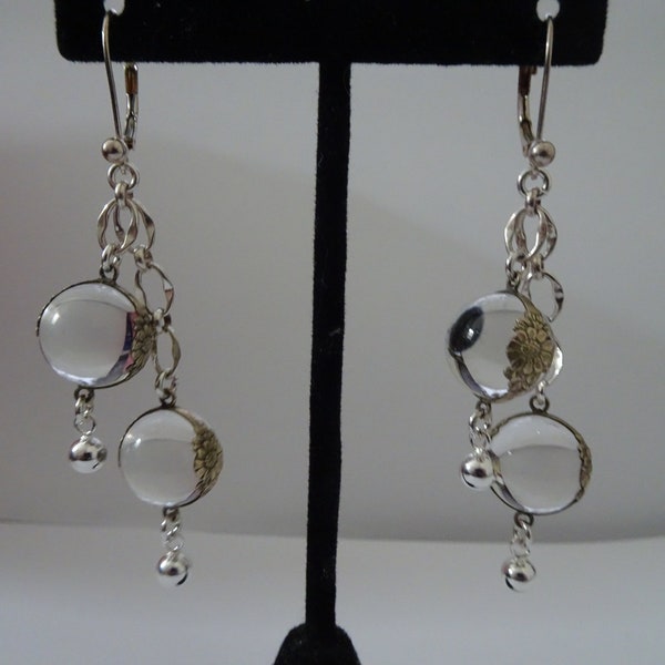 Sterling Silver Double Pools of Light Earrings