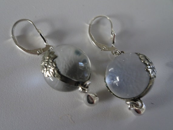 Vintage Sterling Silver Pools of Light Floral Ear… - image 7